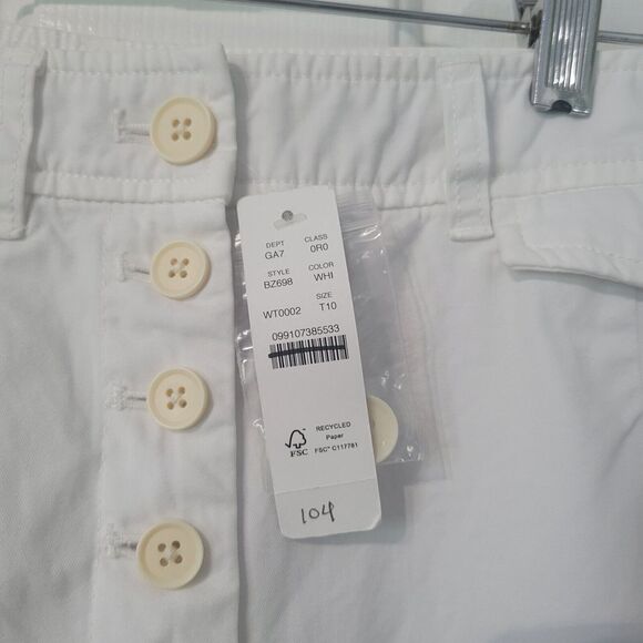 J. Crew Pleated Button-Front Pant in Chino High Rise White Size Tall 10 BZ698 - Picture 4 of 11